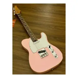 Soloking T-1B Vintage MKII Roasted Maple Neck Rosewood FB Shell Pink Elektro Gitar - 3