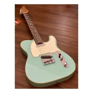 Soloking T-1B Vintage MKII Roasted Maple Neck Rosewood FB Surf Green Elektro Gitar - 1