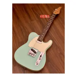 Soloking T-1B Vintage MKII Roasted Maple Neck Rosewood FB Surf Green Elektro Gitar - 2