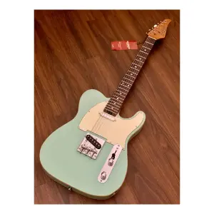 Soloking T-1B Vintage MKII Roasted Maple Neck Rosewood FB Surf Green Elektro Gitar - 2