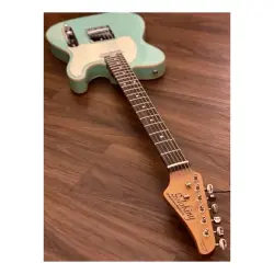 Soloking T-1B Vintage MKII Roasted Maple Neck Rosewood FB Surf Green Elektro Gitar - 4