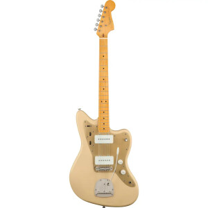Squier 40th Anniversary Jazzmaster Vintage Edition Akçaağaç Klavye Gold Anodized PG Satin Desert Sand Elektro Gitar - Squier