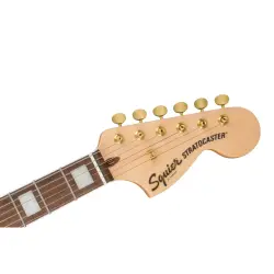 Squier 40th Anniversary Stratocaster Gold Edition Laurel Klavye Mavi Elektro Gitar - 5