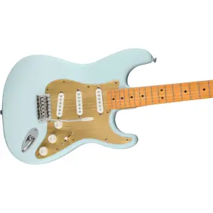 Squier 40th Anniversary Stratocaster Vintage Edition Akçaağaç Klavye Gold Anodized PG Satin Sonic Blue Elektro Gitar - 4