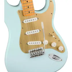 Squier 40th Anniversary Stratocaster Vintage Edition Akçaağaç Klavye Gold Anodized PG Satin Sonic Blue Elektro Gitar - 3