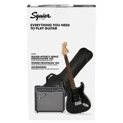 Squier Affinity Strat HSS Frontman 15G Amp Charcoal Frost Metallic Elektro Gitar Seti - 7