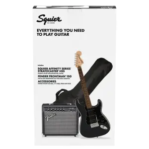 Squier Affinity Strat HSS Frontman 15G Amp Charcoal Frost Metallic Elektro Gitar Seti - 7