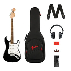 Squier Affinity Stratocaster Laurel Klavye Black Mustang Micro Elektro Gitar Seti - Squier