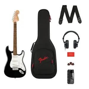 Squier Affinity Stratocaster Laurel Klavye Black Mustang Micro Elektro Gitar Seti - 1