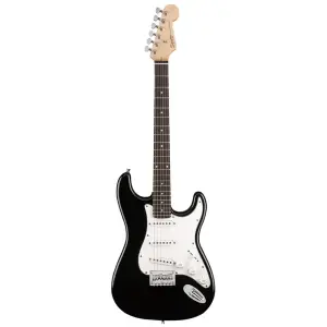 Squier MM Strat Hard Tail Black Elektro Gitar - 1