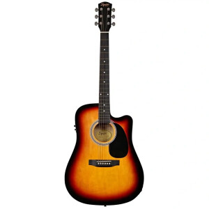 Squier SA-105CE Dreadnought Cutaway Sunburst Elektro Akustik Gitar - Squier