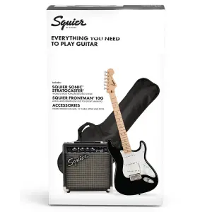 Squier Sonic Stratocaster Black Frontman 10G Amfi Elektro Gitar Seti - 2