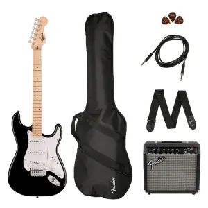 Squier Sonic Stratocaster Black Frontman 10G Amfi Elektro Gitar Seti - 1
