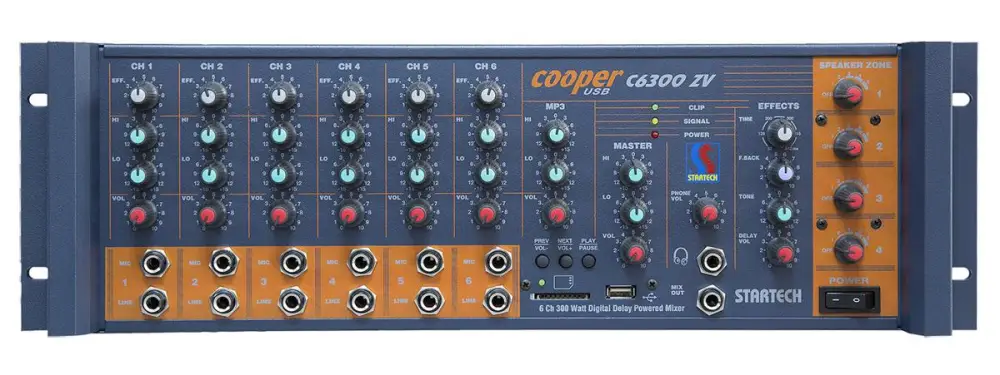 Startech COOPER C6/300 ZV 4 Zone Rockmount Mono Mikser Amfi - 1