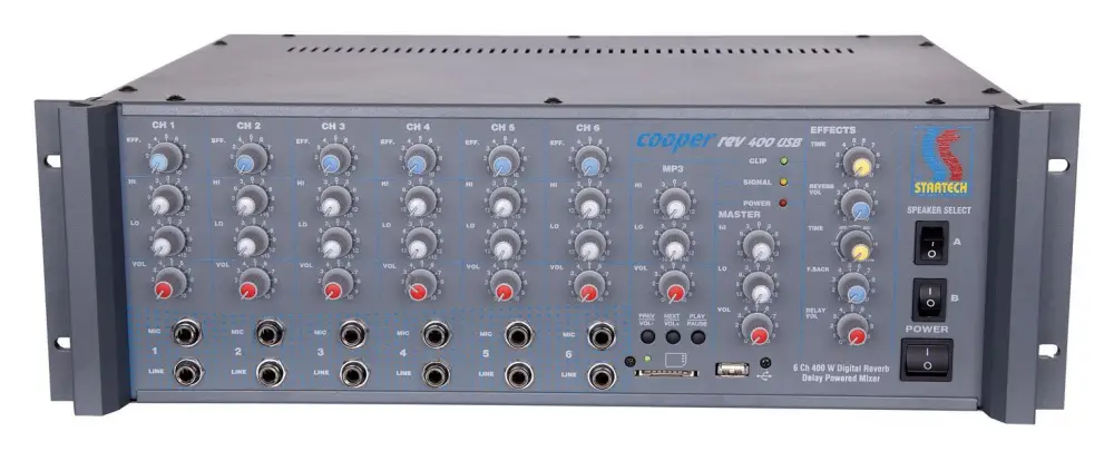 Startech COOPER REV/400 T USB 6 Kanal 400 Watt Mono Mikser Amfi - 1