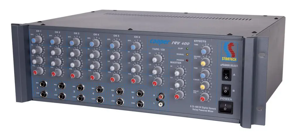 Startech COOPER REV/400 T USB 6 Kanal 400 Watt Mono Mikser Amfi - 3