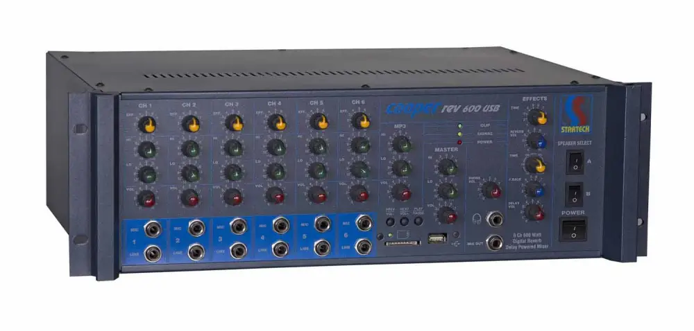Startech COOPER REV/600 USB 6 Kanal 600 Watt Rockmount Mono Power Mikser Amfi - 3