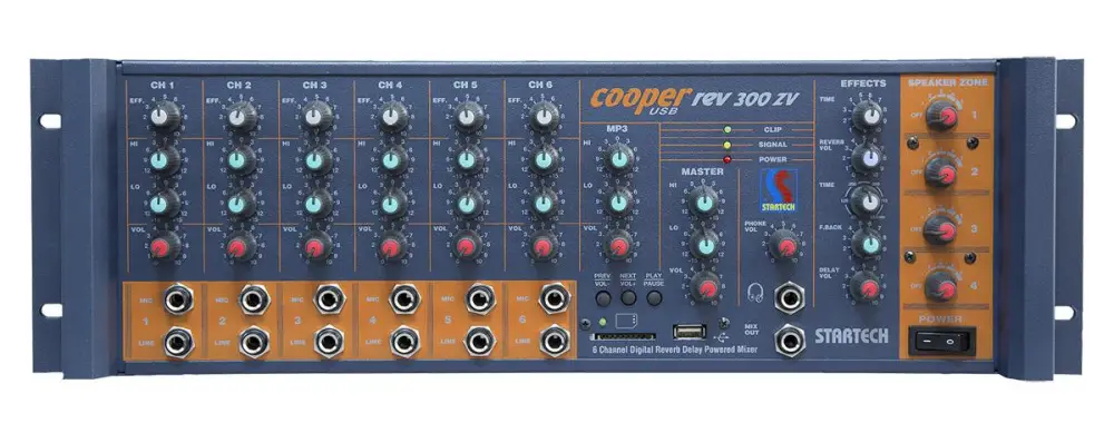 Startech - Startech COOPER REV/300 ZV 4 Zone Rockmount Mono Mikser Amfi