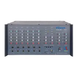 Startech Focus F6-600 USB 6 Kanal 2x300 Watt 70-100V Trafo Çıkışlı Power Mikser - 1