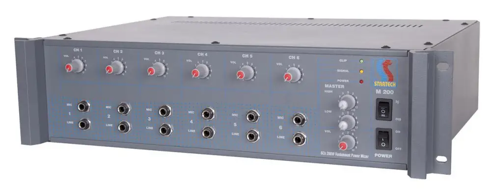 Startech MONO M/200 T 6 Kanal 200 Watt Trafolu Mono Mikser Amfi - 3