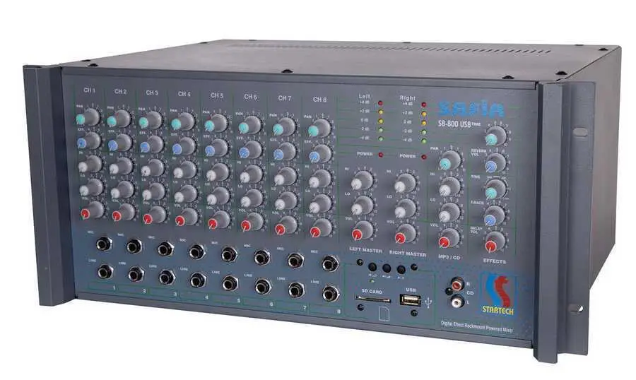 Startech SAFİR S8/800 USB 8-Kanal 2x400W Power Mikser Amfi - 3