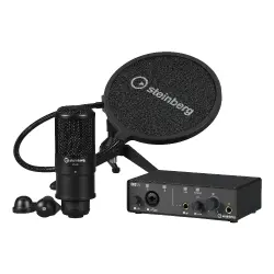 Steinberg IXO12 Podcast Kayıt Paketi – USB-C Ses Kartı ve Stüdyo Mikrofon Seti (Siyah) - Steinberg