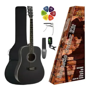 SX SD104KBK Akustik Gitar Seti (Siyah) - 1