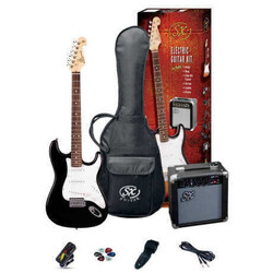 SX SE1 SK BK Electric Guitar Kit with Amp - 1