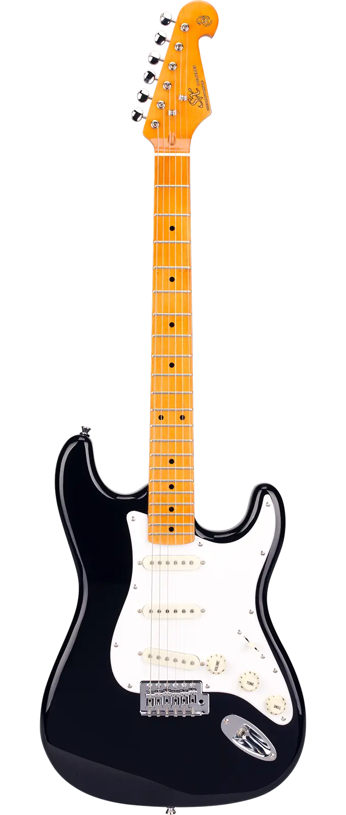 SX Stratocaster 3/4 Elektro Gitar (Siyah) - 1