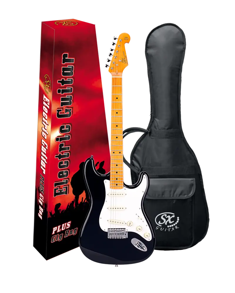 SX Stratocaster 3/4 Elektro Gitar (Siyah) - 4