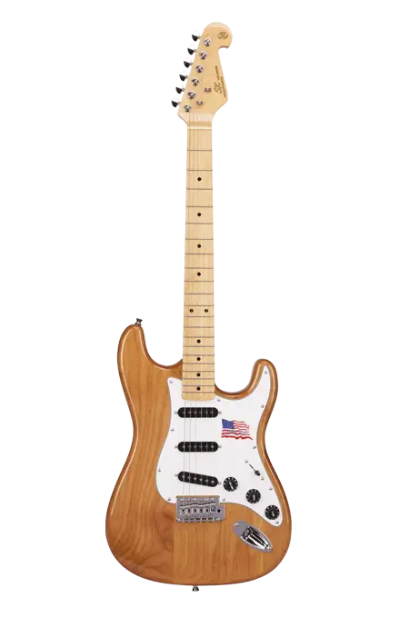 SX Stratocaster Elektro Gitar (Naturel) - 1