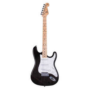 SX Stratocaster Elektro Gitar (Trans Black) - 1