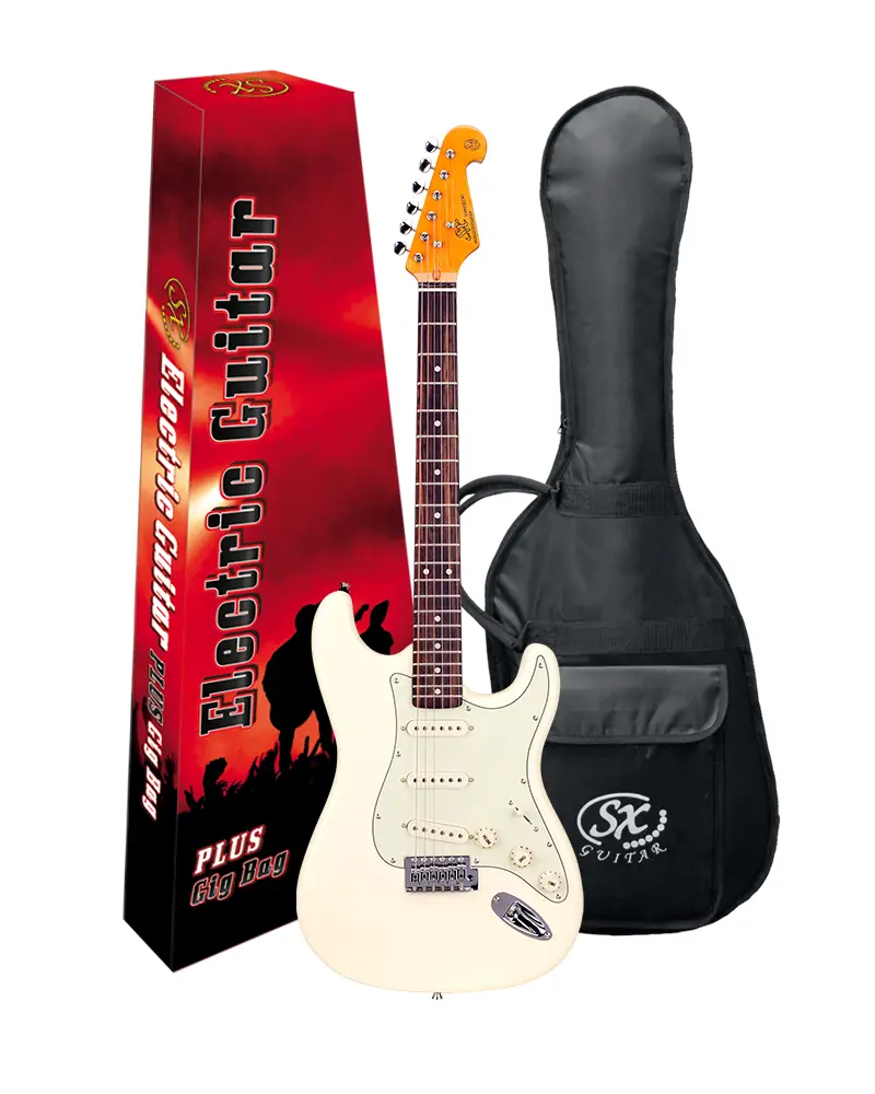 SX Stratocaster Elektro Gitar (Vintage White) - 4