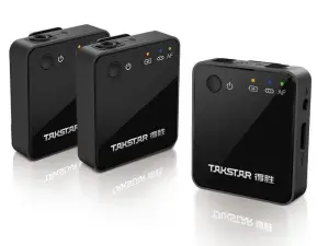 Takstar V1 Dual 2.4 Ghz Kablosuz Video Kamera Yaka Mikrofonu - Çift Kişilik (2 Verici + 1 Alıcı ) - 1