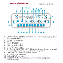 TALKBAG TB-301 TVG Dokunmatik Ekranlı Taşınabilir Hoparlör - 4