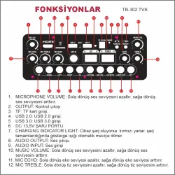 TALKBAG TB-302 TVS Dokunmatik Ekranlı Taşınabilir Hoparlör - 3