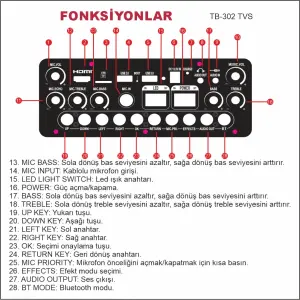 TALKBAG TB-302 TVS Dokunmatik Ekranlı Taşınabilir Hoparlör - 4