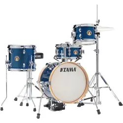 TAMA LJK44H4-ISP Club-JAM Flyer Indigo Sparkle 4 Parça (14B/8T/10F/10S) Aksamlı Akustik Davul Seti - TAMA