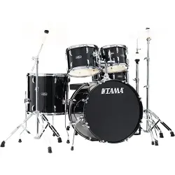 TAMA ST50H6-BNS Stagestar Black Night Sparkle 5 Parça (20B/10T/12T/14F/14S) Aksamlı Akustik Davul Seti - TAMA