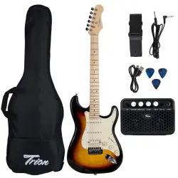 Trion TGP-112-SB Aksesuar ve Amfi Dahil Sunburst Elektro Gitar Seti - 1