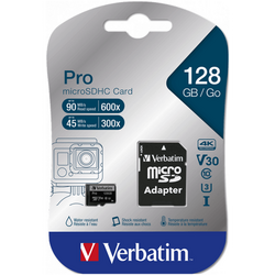 Verbatim 128GB Pro U3 Micro SDXC Hafıza Kartı - Verbatim