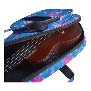 Wagon 04 Serisi Soprano Ukulele Çantası (Hibiskus Mavi) - 3