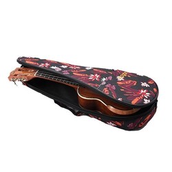 Wagon Case 03 Serisi Soprano Ukulele Çantası - Siyah Yaprak - 3