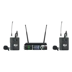 Wöller DW-200YY Çift Kanallı Yaka Mikrofon Seti (True Diversity UHF Dijital Modülasyon) - 1