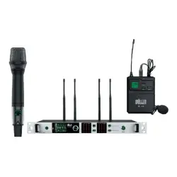 Wöller DW-3000EY Çift Kanallı Kablosuz El ve Yaka Mikrofon Seti (True Diversity UHF Dijital Modülasyon) - Wöller