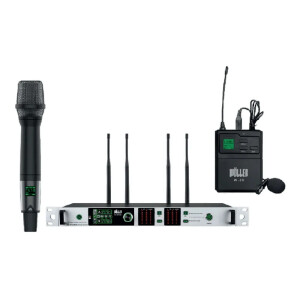 Wöller DW-3000EY Çift Kanallı Kablosuz El ve Yaka Mikrofon Seti (True Diversity UHF Dijital Modülasyon) - Wöller