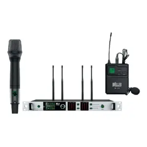 Wöller DW-3000EY Çift Kanallı Kablosuz El ve Yaka Mikrofon Seti (True Diversity UHF Dijital Modülasyon) - 1
