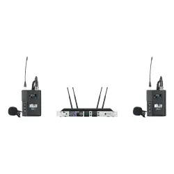 Wöller DW-3000YY Çift Kanallı Yaka Mikrofon Seti (True Diversity UHF Dijital Modülasyon) - 1