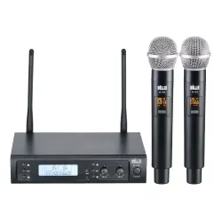 Wöller W-102EE Çift Kanallı Kablosuz El Mikrofonu Seti (UHF Dijital Modülasyon) - 2