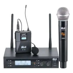 Wöller W-102EY Çift Kanallı Kablosuz El ve Yaka Mikrofonu Seti (UHF Dijital Modülasyon) - 1